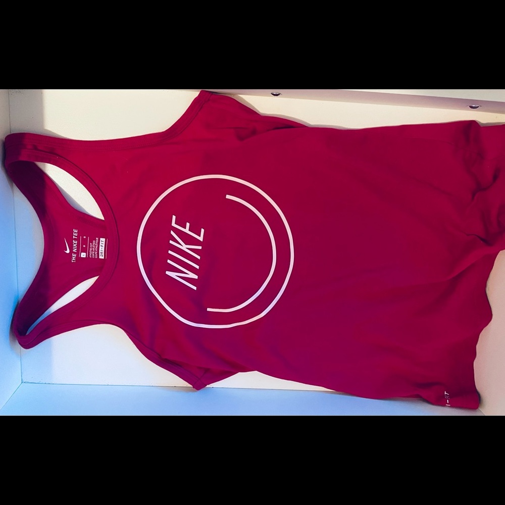 Pink and white Nike kids tank top